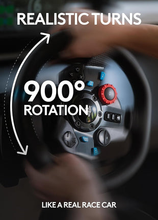 Logitech G29 Driving Force Racing Wheel and Floor Pedals, Real Force Feedback, Stainless Steel Paddle Shifters, Leather Steering Wheel Cover for PS5, PS4, PC, Mac - Black