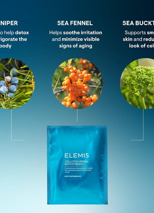 ELEMIS Cellutox Herbal Bath Synergy, Detoxifying Bath Packettes, 10-Pack