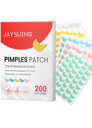 Pimples Patch, Professional Grade Hydrocolloid Patches, 200 Count, Non-Drying Acne Treatment
