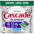 Cascade Platinum Dishwasher Pods, Dishwasher Detergent, Dish Detergent Soap, Fresh, 12 count