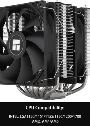 Thermalright Peerless Assassin 120 SE CPU Cooler, 6 Heat Pipes AGHP Technology, Dual 120mm PWM Fans, 1550RPM Speed, for AMD:AM4 AM5/Intel LGA 1700/1150/1151/1200/1851,PC Cooler