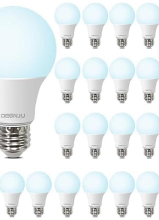 DEGNJU LED Light Bulbs Daylight 5000K, 60 Watt Equivalent LED Bulbs, A19 Standard Bulbs, 800 LM, 15000 Hours, E26 Base, Non-Dimmable, 8W LED Bulbs for Bedroom Living Room 24 Pack