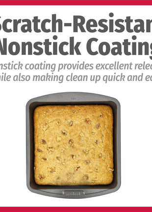 GoodCook Everyday Nonstick Steel Square Pan, 8 inch, Gray