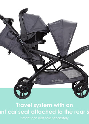 Baby Trend Sit N' StandÂ® Double 2.0 Stroller, Dash Grey