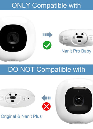 Travel Stand for Nanit Pro Baby Monitor-Prevents Falling Off, Flex Multi-Stand Wall Mount for Nanit Pro Camera with 10FT USB C Charging Cable Power Adapter-White (Camera Not Included)