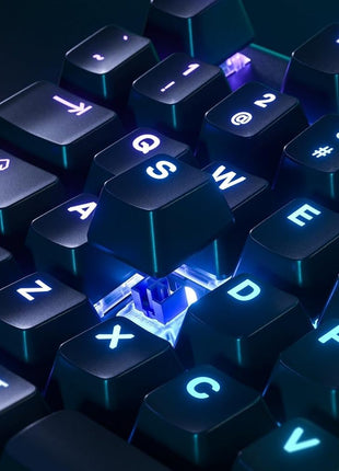SteelSeries Apex 5 Hybrid Mechanical USB Gaming Keyboard Per-Key RGB Illumination Aircraft Grade Aluminum Alloy Frame OLED Smart Display (Blue Switch)