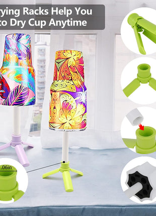 4 Cup Turner for Crafts Tumbler,Epoxy Glitter 4 arms Tumbler Full Kits,DIY Cuptisserie Turner,Cup Spinner Machine Kit for Crafts Epoxy Tumbler