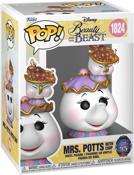 Funko POP! Disney Beauty and the Beast - Mrs. Potts with Chip | Official Merch - Collectable Vinyl Figurine for Shelf Display - Birthday Gift Idea for Fans and Collectors