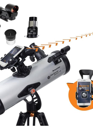 Celestron StarSense Explorer LT 114AZ App-Enabled Telescope – 114mm Newtonian Reflector with Smartphone Dock & StarSense App – iPhone & Android Compatible – Easy-to-Use for Beginners