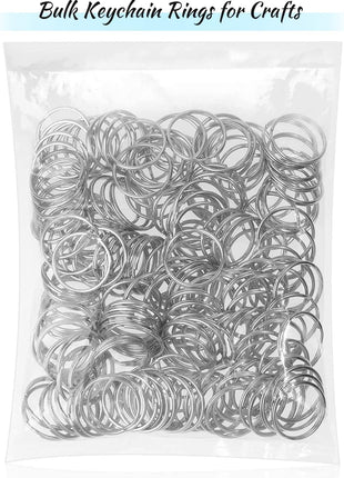 Paxcoo 100 Pack Keyrings, Split Key Rings Bulk for Keychain and Crafts (1 Inch)