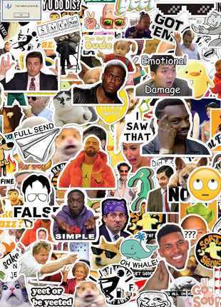 306pcs Funny Meme Vinyl Stickers Pack, Large Bulk Sticker for Laptop, Phone, Water Bottles, Computer Cars... Vine Sticker Decal DIY Décor for Bumper Accesory