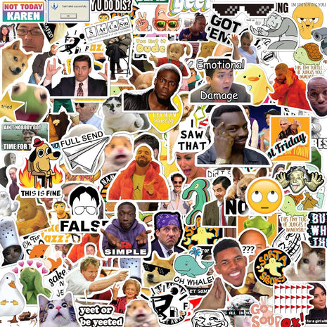306pcs Funny Meme Vinyl Stickers Pack, Large Bulk Sticker for Laptop, Phone, Water Bottles, Computer Cars... Vine Sticker Decal DIY Décor for Bumper Accesory