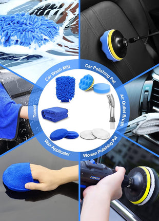TTRCB 27Pcs Car Detailing Kit, Car Cleaning Kit, Car Detailing Brush Set, Drill Brush Set, Car Detailing Brushes, Car Wash Kit, Car Accessories, Car Cleaning Supplies for Interior, Exterior, Wheels