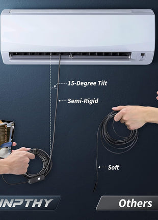 Endoscope Camera with Light,1920P HD Borescope Tools with 8 Adjustable LED Lights, Endoscope with Semi-Rigid Snake Camera, Inspection Borescope for iOS and Android-16.4ft Single Lens
