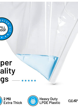 12 Large Storage Bags With Zipper Top - 3 Gallon Size, 16 inch x 18 inch, Extra Large Plastic for Clothes, Travel, Moving, Large Reusable freezer bags, BPA-Free, 2-mil Thick