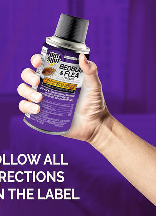 Hot Shot BedBug And Flea Fogger 3 Count-2 Ounce Cans, With Nylar, Inhibits Flea Reinfestation