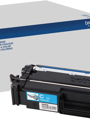 Brother Genuine High Yield Toner Cartridge, TN810XLC, Replacement Cyan Toner, Page Yield Up to 9,000 Pages