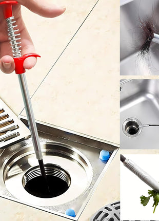 Drain Snake, Drain Clog Remover - Gutter Cleaning Tools Drain Cleaner for Toilet Sewer Shower Kitchen Bathroom Tub Clogged Drains Opener Cleaning Tool, Flexible Grabber Claw Pick Up Reacher (79 inch)