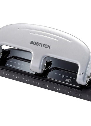 Bostitch Office EZ Squeeze 3-Hole Punch, 20 Sheet Capacity, Reduced Effort, No Jam Technology , Silver