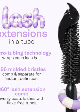 tarte tartelette tubing mascara – Lash Extensions in a Tube, Easy-to-Remove Eye Makeup, Clinically Proven to Volumize & Curl, 24Hr Smudge-Proof Longwear, Vegan & Cruelty-Free