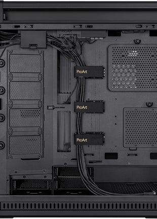 ASUS ProArt PA602 E-ATX PC Case 420mm Radiator Support, Dual 200mm Built-in Fans, Front Panel IR dust Indicator, Power Lock, Tool-Less PCIe mounting & GPU Holder, Front 20Gbps USB-C, 2 Year Warranty