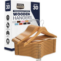 Utopia Home Premium Wooden Hangers 30 Pack - Durable & Slim Coat Hanger - Suit Hanger with 360-Degree Rotatable Hook - Wood Hangers with Shoulder Grooves (Natural Color)
