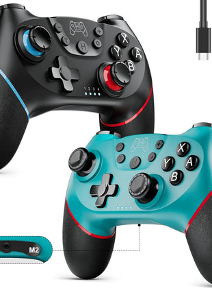 Diswoe Switch Controllers, 2 Pack Wireless Pro Controller for Switch 2/Lite/OLED with Mappable Buttons, Hall Effect Gaming Controller for PC/Android with Motion Control/Vibration/Turbo/Wake Up