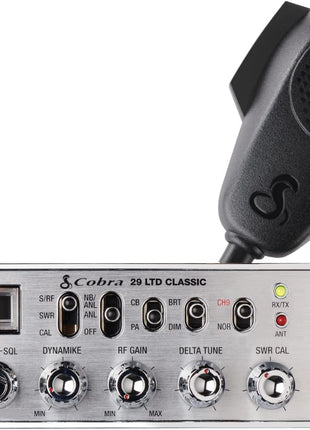 Cobra 29 LTD Classic AM/FM Professional CB Radio - Easy to Operate, Emergency Radio, Instant Channel 9, 4-Watt Output, Full 40 Channels, Adjustable Receiver and SWR Calibration, Black