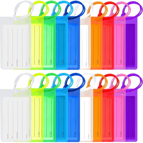 10 Pack Luggage Tags for Suitcases, Airplane Travel Essentials | International Vacation Must Haves, Name Tags for Home & Office Accessories, and Travel Gift Ideas