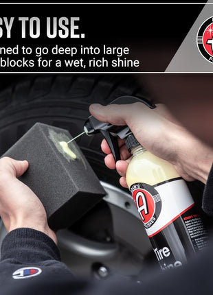 Adam's Tire Shine 16oz - Tire Dressing Spray with Added SIO2 for Rubber Protection, Gives A Glossy Wet Look & No Sling