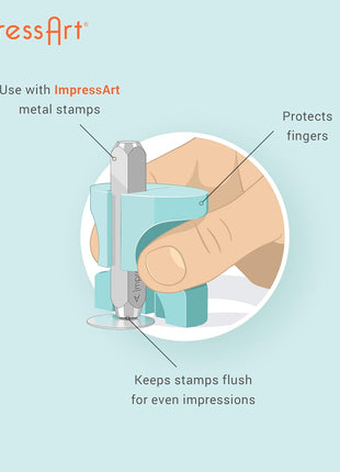 ImpressArt - Simple Strike Metal Stamping Jig, Easy-Grip Stamp Holder for Metal Hand Stamping (3mm)