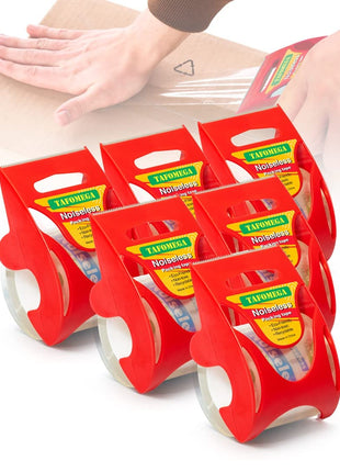 Packing Tape with Dispenser Clear Noiseless Packaging Tape for Shipping Moving Strong Sealing Adhesive Industrial Depot Tapes for Storage 1.96 inch x 33 Yards 1" Core 3 Pack