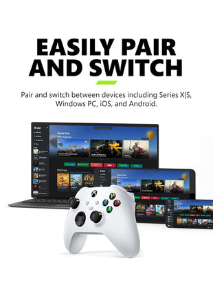 Xbox Wireless Gaming Controller (2025)  - Robot White  - Play on Xbox, Windows, Android, iOS, FireTV Sticks, Smart TVs, VR Headsets