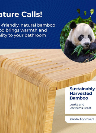 Squatty Potty Oslo Folding Bamboo Toilet Stool – 7 Inches, Collapsible Bathroom Stool for Kids and Adults – Brown, Portable and Space-Saving
