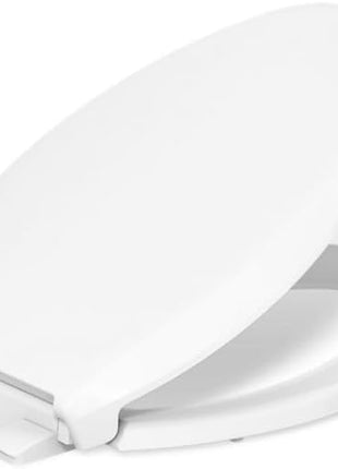 KOHLER 4636-RL-0 Cachet ReadyLatch Elongated Toilet Seat Slow Close, Soft Close Toilet Seat Quiet Lid, Contoured Grip-Tight Bumpers Installation Hardware, Apartment Essentials, White