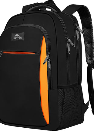 MATEIN Travel Laptop Backpack, Business Anti Theft Slim Sturdy Laptops Backpack with USB Charging Port, Water Resistant College School Computer Bag Gift for Men & Women Fits 15.6 Inch Notebook, Grey