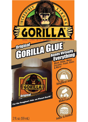 Gorilla Original Gorilla Glue, Waterproof Polyurethane Glue, 2 Ounce Bottle, Brown, (Pack of 1)