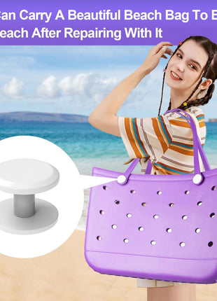 Replacement Buttons for Bogg Bag Handle Strap, 4-Pack Replacement Rivet Compatible with Bogg Bag Beach Tote Handles. Fix Your Bogg Bag Handle Quickly and Easily