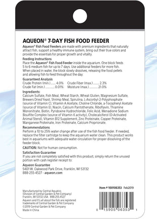 Aqueon 7 Day Vacation Feeder Slow- Release Fish Food for Tropical Fish - 1 Pack