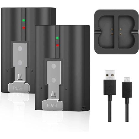 2-Pack 6040mAh Replacement Battery with Charger Station for Ring-Doorbell Camera 2/3/3 Plus/4, Spotlight and Stick Up Cam, Rechargeable Upgraded Lithium Li-ion Batteries 3.65V