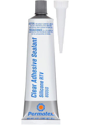 Permatex 80050 Clear RTV Silicone Adhesive Sealant, 3 oz