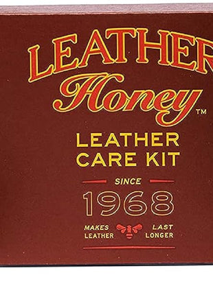 Leather Honey Complete Leather Care Kit: Cleaner, Conditioner, 2 Cloths. Non-Toxic Leather Care Made in the USA Since 1968. Restore Couches, Car Seats & Interior, Jackets, Shoes & Bags. for Any Color
