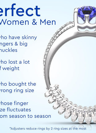Ring Sizer Adjuster for Loose Rings - 12 Pack, Guards, Spacers & Tighteners, Fits Bands Up to 6mm, Reduces Size by 0.5-1.5, Invisible Design for Women & Men by 5 STARS UNITED