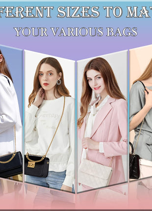 4 Sizes Flat Purse Chain Strap Crossbody Bag Replacement Strap with Metal Buckles(47.2/31.5/15.7/7.9 Inches, Gold)