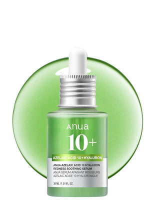 Anua Azelaic Acid 10 Hyaluron Redness Soothing Serum, Facial Serum for Blemish-Prone & Oily-Prone Skin, Lightweight & Hydrating Blemish Care, Hyaluronic Acid, Korean Skincare, 1.01 fl oz.