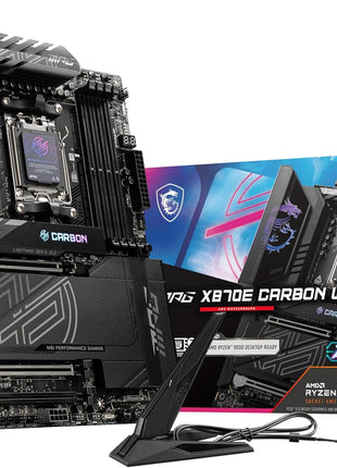 MSI MPG X870E Carbon WiFi Gaming Motherboard (AMD Ryzen 9000/8000/7000 Series Processors, AM5, DDR5, PCIe 5.0, M.2 Gen5, SATA 6Gb/s, USB 40Gbps, HDMI, Wi-Fi 7, Bluetooth 5.4, 5Gbps LAN, ATX)