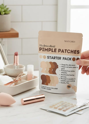 Hydrocolloid Pimple Patches -(3 Sizes,72-Count, 1 Pack) Truly Invisible Pimple Patches for Acne treatment- - Acne patches that match your skin tone and to wear under makeup (Starter Pack)