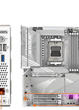 GIGABYTE X870 AORUS Elite WIFI7 ICE AMD AM5 LGA 1718 Motherboard, ATX, DDR5, 4X M.2, PCIe 5.0, USB4, WIFI7, 2.5GbE LAN, EZ-Latch, 5-Year Warranty