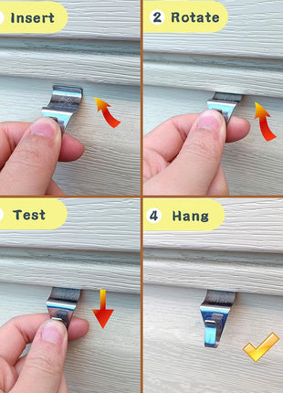 Vinyl Siding Hooks Hanger Siding Clip for Hanging, 20 Pack | No Drill Heavy Duty Hang wreaths, lights, signs and outdoor decorations without drilling or damaging vinyl siding.