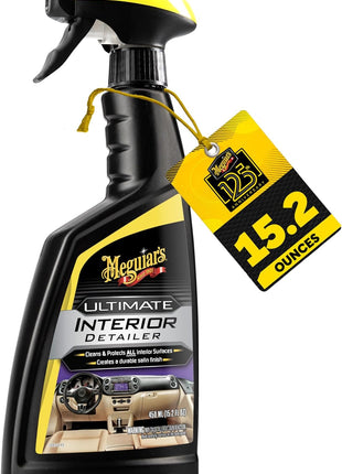 Meguiar's G16216 Ultimate Interior Detailer, Protects Interior Surfaces from Dirt and Grime, Leaves Your Surfaces Protected from UV Rays and Giving It a Lasting Finish, 15.2 Oz Spray Bottle